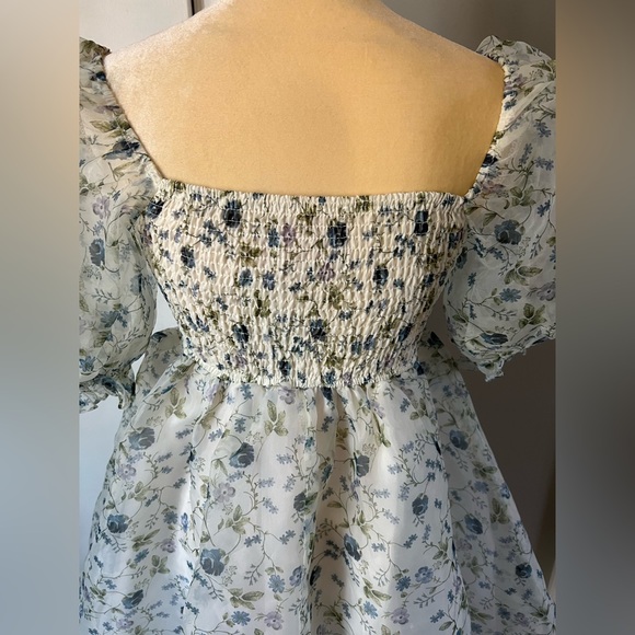 NWT Audrey Parks x Francesca’s Asha Floral Chiffon Babydoll Mini Dress Size S - Picture 9 of 14
